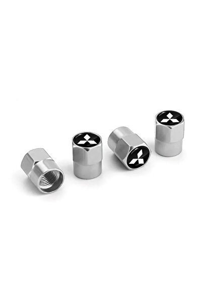 Choice غطاء صمام عجلة سيارة فضي مع سلسلة مفاتيح وشارة سلسلة مفاتيح لسيارة ميت...