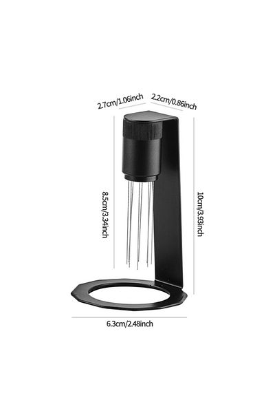Choice Black Wdt Tool Espresso Coffee Stirrer Needle With 8 Needles, Magnetic Absorption Stand, Barista Co