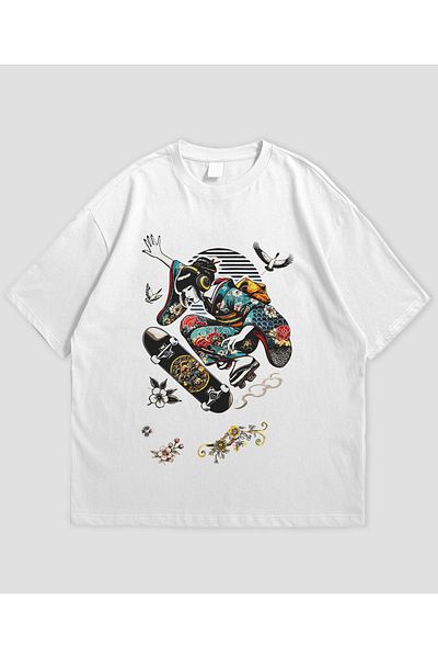 SVART WEAR Tricou supradimensionat SKATER GEISHA