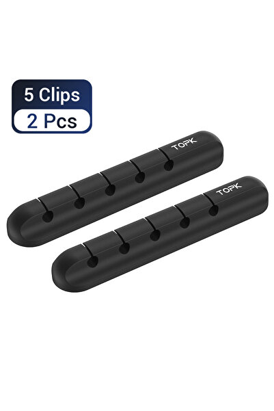 Choice 5 مشابك - قطعتان من منظم الكابلات TOPK L16 المصنوع من السيليكون ومنظم ...