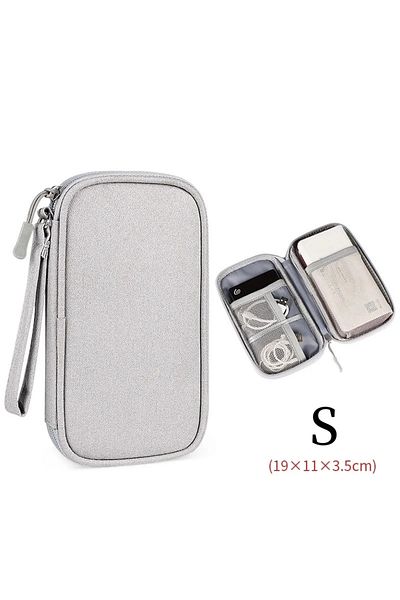 Choice Grey S Large Size Travel Cable Organizer Bag Storage Pouch Carry Case Portable Waterproof Storage Ba