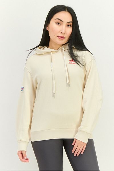 adidas Women Sportswear Fit Long Sleeve Outdoor Hoodie, Beige