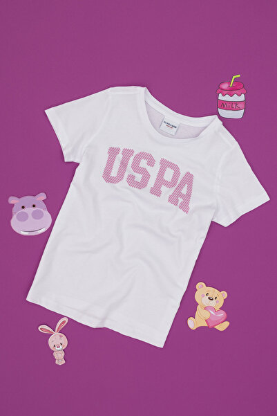 U.S. Polo Assn. Kız Çocuk Beyaz Basic Tişört 50298193-VR013