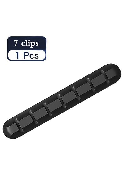 Choice 7 مشابك - قطعة واحدة منظم كابلات سيليكون USB كابل لفاف إدارة سطح المكتب مشابك حامل الكابل F