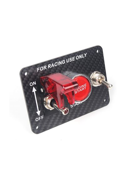 Choice لوحة مفاتيح إشعال LED من ألياف الكربون الحقيقية 3 Gang 12V لتعديل السيارات والسباقات والسيارات العالمية...
