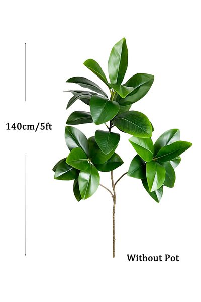 Choice 140cm 3Forks 70-135cm Large Artificial Ficus Tree Fake Rubber Plants Branch Plastic Fiddle Leaves fo