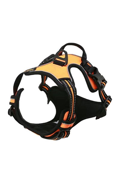 Choice S Orange No Pull Dog Harness Front Clip Heavy Duty Reflective Easy Control Handle For Large Dog Walk