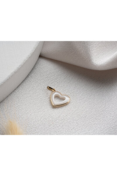MİNİMAL Kolye Altın Kalp taşlı Kolye Ucu