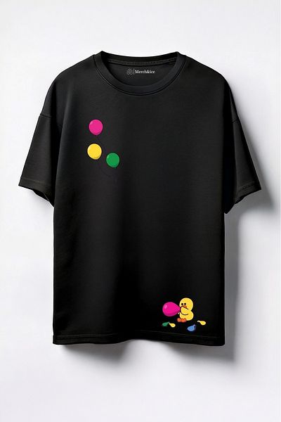 Merch&ice Tricou oversize unisex cu imprimeu Chick Balloons