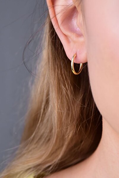 Papatya Silver 925 Ayar Gümüş Altın Kaplama Halka Kadın Küpe