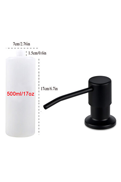 Choice موزع صابون أسود 500 مل لحوض المطبخ، موزع صابون حوض المطبخ، مجموعة أناب...