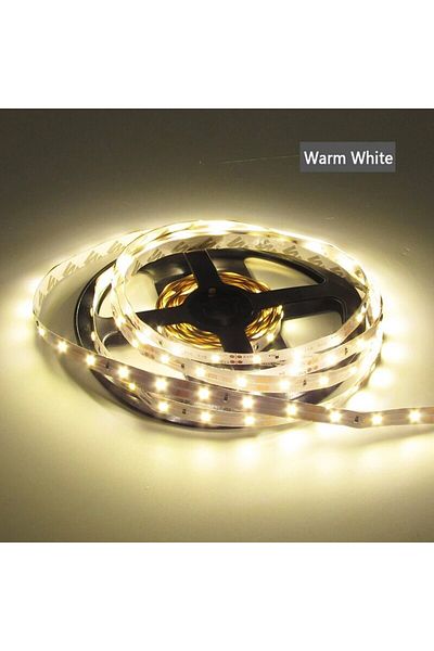 YTDMEN 5m 2835 Waterproof Warm White DC 12 V Volt LED Strip Light 2835 Waterproof Strip 5M 60LED/M RGB Warm