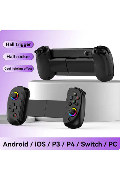 Choice Black Telescopic D8 Gamepad Controller Joystick Turbo 6-axis Gyro Vibration Wireles Bluetooth 5.2 fo