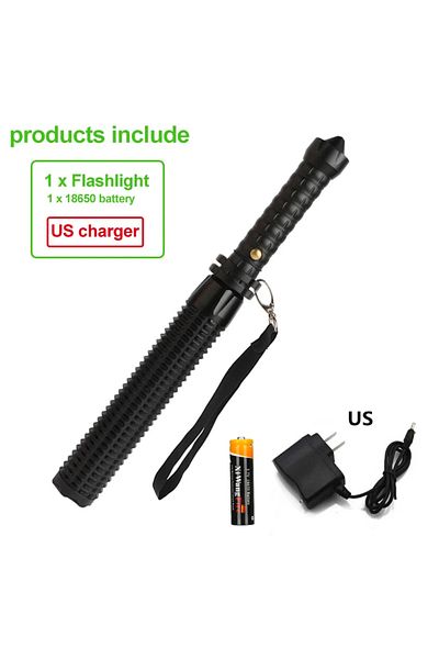 XIWANGFIRE Us With Battery Baseball Bat Led Flashlight Aluminumalloy Focusable Zoomable Super Bright Self Defen