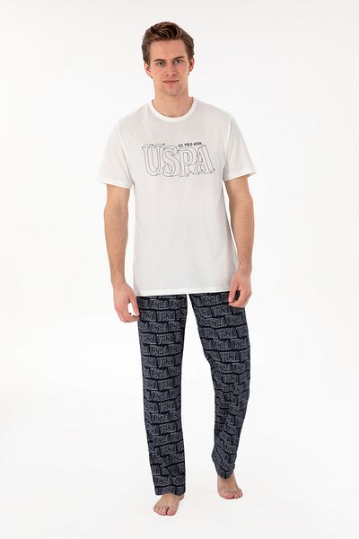 U.S. Polo Assn. Men's Crew Neck White Pajama Set 50309844 -Vr013