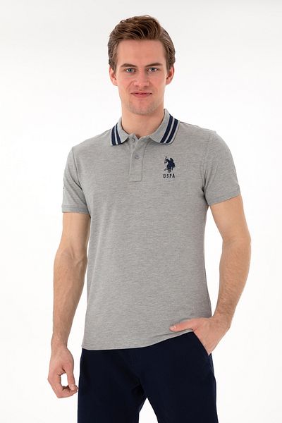 U.S. Polo Assn. Slim Fit Ανδρικό μπλουζάκι Polosu Grey Melange Basic 50298010 -vr086