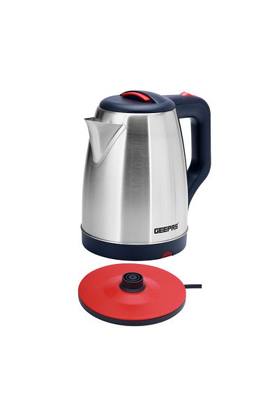 Geepas 1.8L Electric Kettle - Stainless Steel Body| Auto Shut-Off & Boil-Dry Protection