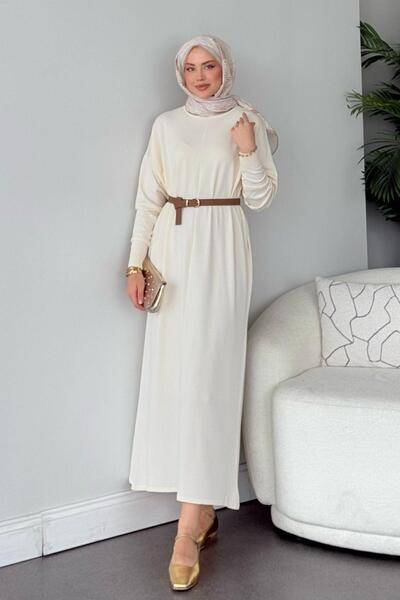 Hazamoda Φόρεμα - Μερσεριζέ Εκρού Αγγελικό