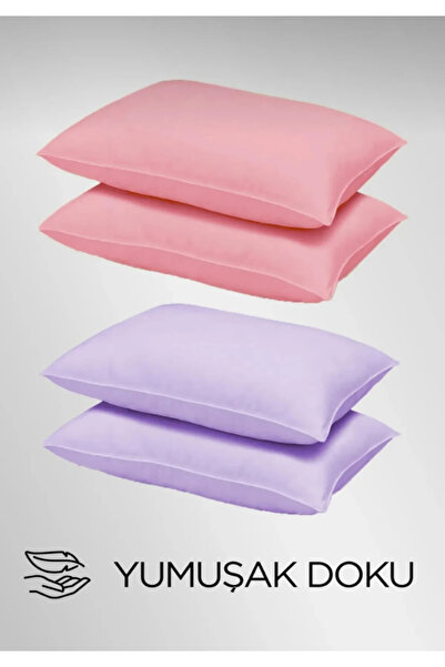 Sheri Home Tekstil 4 Adet %100 Pamuk Yastık Kılıfları 2 Farklı Renk Klf123147...