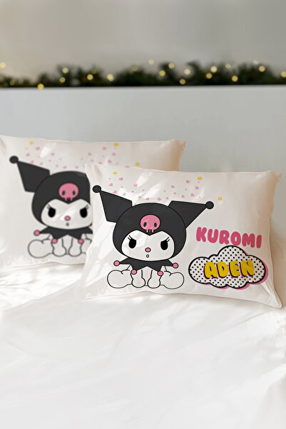 Homamia İsme Özel Baskılı %100 Pamuk Çocuk Yastık Kılıfı (50x70) Kuromi