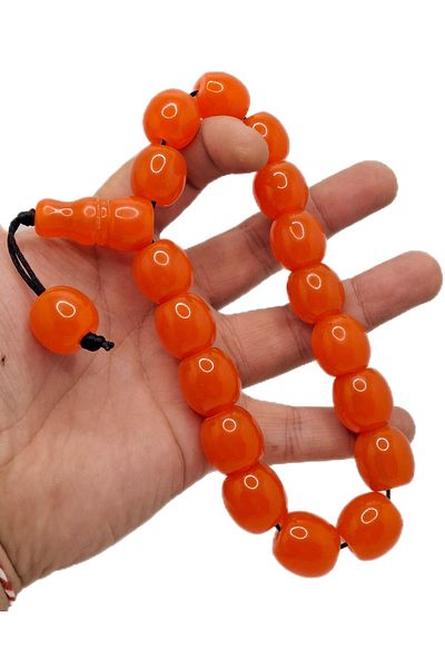 Han Ticarethane Μεγάλο μέγεθος Ειδικό μοντέλο Salmon Orange Color Efe Mascot Powder Amber Prayer Beads