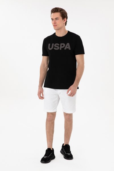 U.S. Polo Assn. تي شيرت أساسي أسود برقبة دائرية للرجال مقاس عادي 50297988-VR046