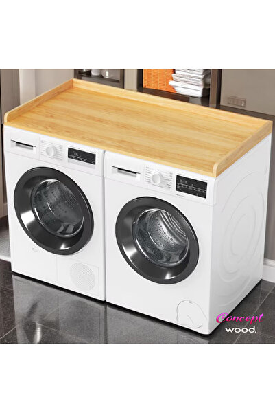 conceptwood Ahşap Çamaşır Odası Tezgahı - Çamaşır Makinesi ve Kurutma Makines...