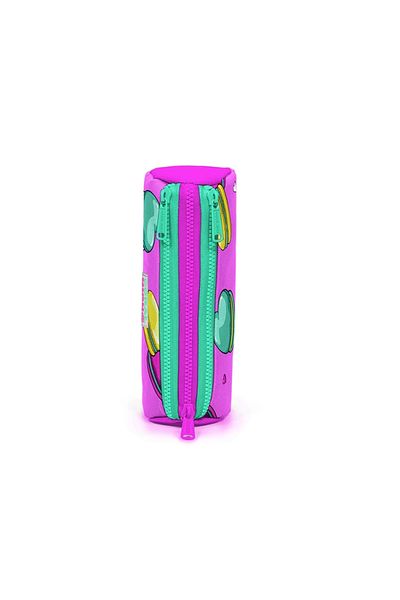 Coral High Τσάντα μολυβιού Coral High 22301 ανοιχτό ροζ μοτίβο μακαρόν με τρία διαμερίσματα