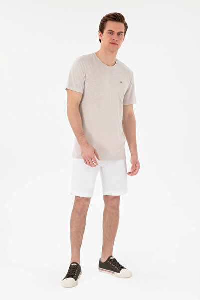 U.S. Polo Assn. Ανδρικό μπλουζάκι Regular Fit Crew Neck Modal Stone Basic 50298033-VR049