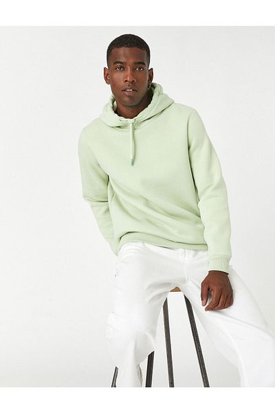 Koton Basic Hooded Sweatshirt Raised