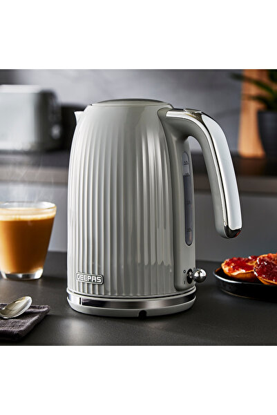 Geepas 1.7 L Fluted Jug Kettle-GK38068UK-GR, 360-Degrees Rotation, Boil Dry Protection and Automatic CutOff
