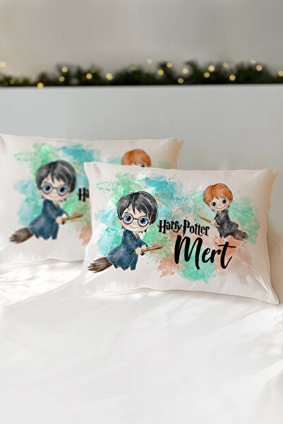 Homamia İsme Özel Baskılı %100 Pamuk Çocuk Yastık Kılıfı (50x70) Harry Potter