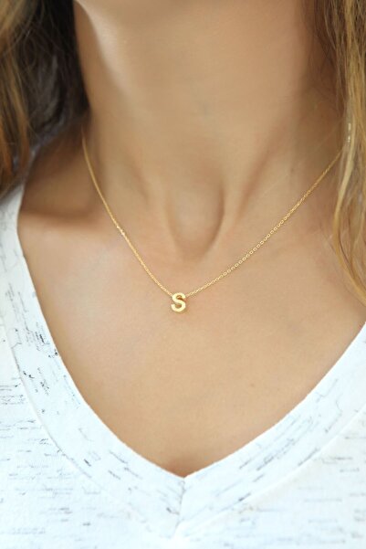 Papatya Silver Harf Kolye. Üç Boyutlu S Harfi. Rose Altın Kaplama 925 Ayar Gü...