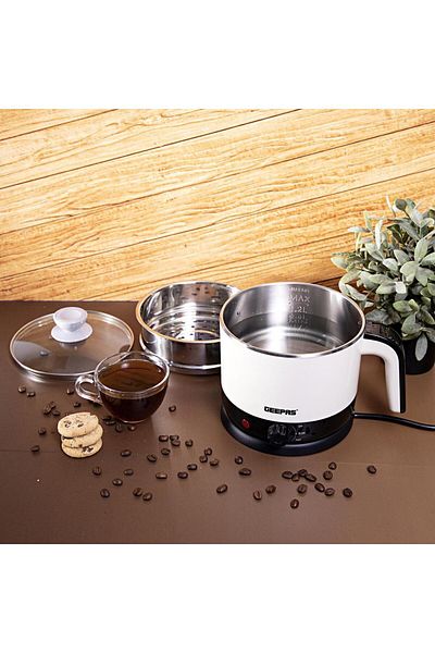Geepas Double Layer Kettle, 360 Rotation, GK38026 | Multi-Function Kettle for Cooking Eggs, Noodles, Etc