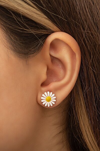 Papatya Silver Papatya Küpe Rose Altın Kaplama 925 Ayar Gümüş Uvps300088