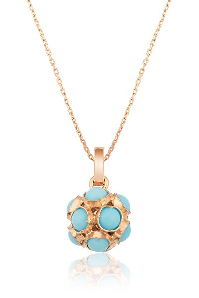 Papatya Silver 925 Ayar Gümüş Mavi Top Küre Kolye