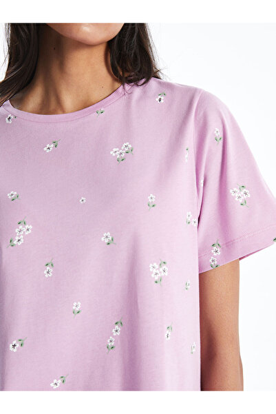 LC Waikiki LCW Koszulka damska z okrągłym dekoltem i wzorem