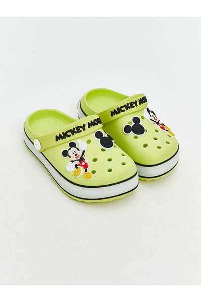 LC Waikiki Green Mickey Mouse Printed Lighted Boys' Beach Sandals