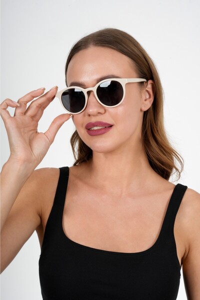 JULIANO Cream Round Sunglasses