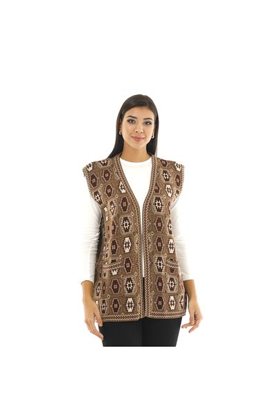 Pumpkin Anatolian Kilim Pattern Mother Vest