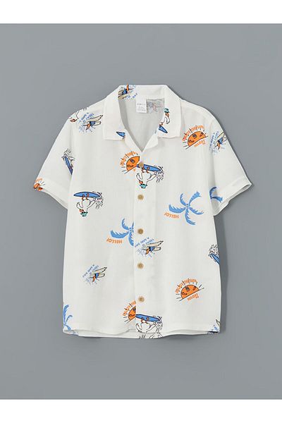 LC Waikiki Resort Collar Short Sleeve Baby Boy Shirt