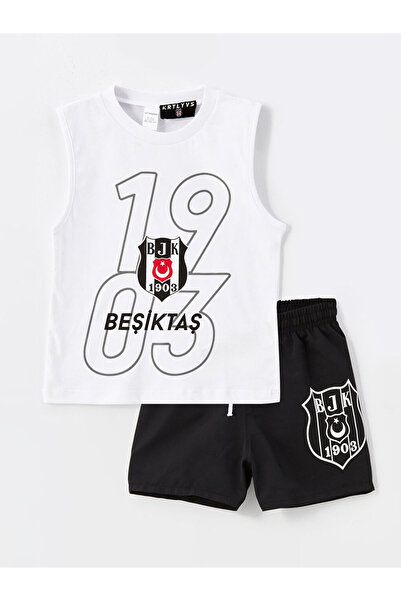 LC Waikiki Λευκό κοστούμι κολύμβησης για αγοράκι με στάμπα σε σχήμα πετσετοθήκης