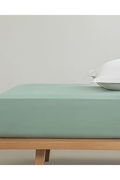Serero English Home Flat Fitted Sheet 200X200 cm Green