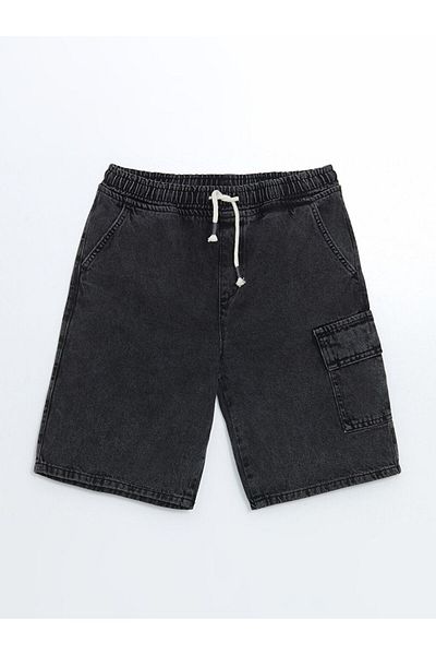 LC Waikiki Boy's Cargo Jean Shorts with Elastic Waist