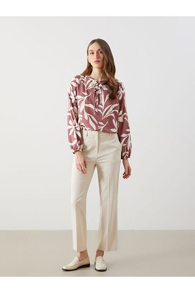 LC Waikiki Tie Collar Patterned Women's Blouse