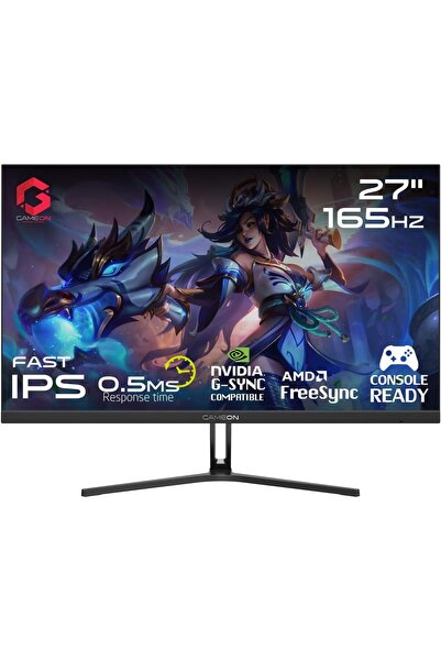 GAMEON شاشة ألعاب GOVE127FHD165IPS سوداء، 27 بوصة، FHD، 165 هرتز، 0.5 مللي ثانية، 2.1 HDMI، IPS
