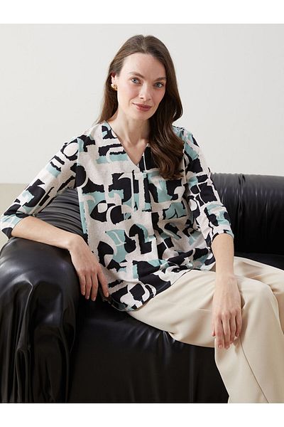 LC Waikiki V-Neck Patterned Women's Blouse