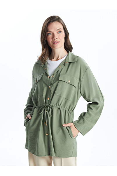 LC Waikiki سترة قميص نسائية كاكي