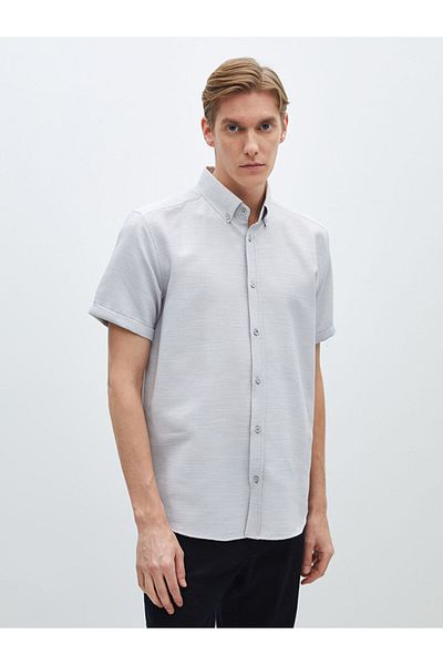 LC Waikiki New Season Slim Fit Short Sleeve Dobby Men's Shirt - S45850Z8