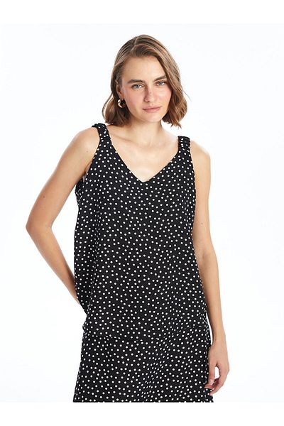 LC Waikiki New Season V-Neck Polka Dot Women's Blouse - S4Jm47Z8